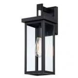 HKMGT 13.2 in. Black Motion Sensing Modern Porch Lights Outdoor Hardwired Wall Lantern Sconce with No Bulbs Included (1-Pack)   Customer Returns See Pictures