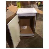 Glacier Bay 19 in. Single Sink Pearl Gray Bath Vanity with White Cultured Marble Top (Assembled) Customer Returns See Pictures