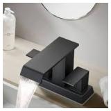 androme 4 in. Centerset Double Handle Low Arc Bathroom Faucet with Pop-up Drain Included in Matte Black  Customer Returns See Pictures