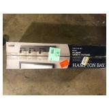 Hampton Bay Regan 29.13 in. 4-Light Espresso Bronze Vanity Light with Clear Glass Shades Customer Returns See Pictures