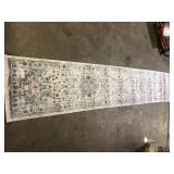 SAFAVIEH Charleston Ivory/Light Blue 2 ft. x 10 ft. Distressed Border Runner Rug Customer Returns See Pictures