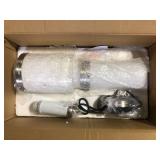 Cayden 6.5 in 1-Light Brushed Nickel Shaded Pendant Light with Clear Plus Etched Opal Glass Shade, No Bulbs Included Customer Returns See Pictures