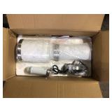 Cayden 6.5 in 1-Light Brushed Nickel Shaded Pendant Light with Clear Plus Etched Opal Glass Shade, No Bulbs Included Customer Returns See Pictures