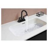 Glacier Bay Deveral 4 in. Centerset 2-Handle High-Arc Bathroom Faucet in Matte Black  Customer Returns See Pictures
