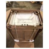 Glacier Bay Lyton 25 in. Single Sink Sand Bath Vanity with White Cultured Marble Top (Assembled)  Customer Returns See Pictures