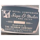 Lot of (2) Vintage The Hedman Company Check Processing Machines (with keys) - Royal Companion Sign-O-Meter and Dater