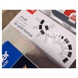 Office Depot Office Supplies - (1) 3-count 1-ply Bond Paper Rolls, (1) 8-count 1-ply Pre-Printe Thank You Paper Rolls, (1) box Small Binder Clips 144-ct