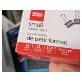 Office Depot Office Supplies - (1) 3-count 1-ply Bond Paper Rolls, (1) 8-count 1-ply Pre-Printe Thank You Paper Rolls, (1) box Small Binder Clips 144-ct