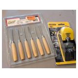 Wood Working Hand Tools - Stanley RB5 Block Plane, Excel 6-pcs Carving Tool Set Size 6-1/2"