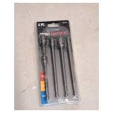 Tool Shop® Socket Adapter Set - 1/4", 3/8" and 1/2" drives - (3) Long, (3) Short, One of each 6-piece