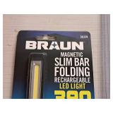 Braun Magnetic Slim Bar Folding Rechargeable LED Light