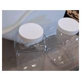 Plastic Assorted Storage Bins - (2) 6"x6"x10-1/2", (1) 22"x11"x19"