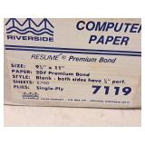 Lot of (1 Box) Riverside Computer Paper  | 20# Premium Bond | Resume 9-1/2"x11"