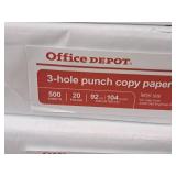 Lot of (6+ Reams) Office Depot 3-hole Punch Copy Paper | 20# | 92 Bright 8-1/2"x11"