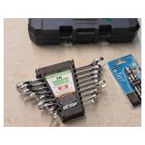 Pittsburgh 9-pc Conbination Wrench Set SAE with Holder, 3-pcs Hex Drill Socket Drivers - 1/2", 3/8", 1/2" drives