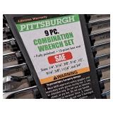 Pittsburgh 9-pc Conbination Wrench Set SAE with Holder, 3-pcs Hex Drill Socket Drivers - 1/2", 3/8", 1/2" drives