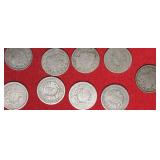 NINE (9) 20TH CENTURY LIBERTY NICKELS 1902/3/6/7/8/9/10/11/1912D
