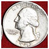 TWENTY (20) WASHINGTON QUARTERS 90% SILVER FROM 1930s, 40s, AND 50s