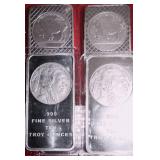 FIVE (5) 10 OUNCE BUFFALO/AMERICAN INDIAN