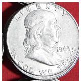 ONE HUNDRED (100) 90% SILVER FRANKLIN HALF DOLLARS