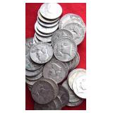 FIFTY (50)  90% SILVER FRANKLIN HALF DOLLARS