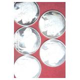 FIVE (5) Silver Towne .999 fine Silver Rounds