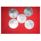 FIVE (5) 2018 SILVER EAGLES