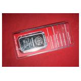 FIVE (5) ONE OUNCE SILVER BARS .999 FINE