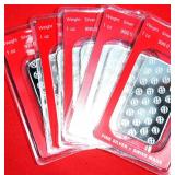 FIVE (5) ONE OUNCE SILVER BARS .999 FINE