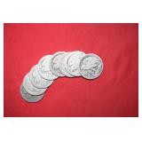 EIGHT (8) 90% SILVER WALKING LIBERTY HALF DOLLARS