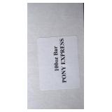 ONE HUNDRED (100) OUNCES .999 FINE POURED SILVER BAR PONY EXPRESS