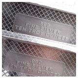3 (THREE) 10 OZ SILVER BARS .999 FINE SILVER