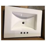 Glacier Bay Bannister 25 in. Single Sink Dusk Bath Vanity with White Cultured Marble Top (Assembled) Customer Returns See Pictures
