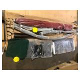 Hampton Bay 11 ft. Cantilever Solar LED Offset Outdoor Patio Umbrella in Chili Red   Customer Returns See Pictures