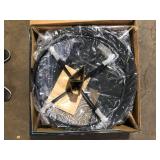 Hampton Bay Sadler 29.33 in.W Rubbed Bronze Steel Wood Outdoor Fire Pit with Cover and Poker Included  Customer Returns See Pictures