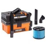 RIDGID 3 Gal. 5.0 Peak HP NXT Shop Vacuum Wet Dry Vac with Filter, Expandable Locking Hose, Accessories and Pro Gear Attachment   Customer Returns See Pictures
