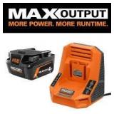 RIDGID 18V 4.0 Ah MAX Output Starter Kit with Rapid Charger Customer Returns See Pictures