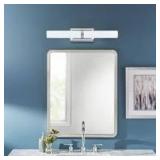 Home Decorators Collection Rolande 100-Watt Equivalent Polished Nickel LED Vanity Light with Tube Etched Glass    Customer Returns See Pictures