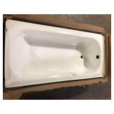 Bootz Industries Aloha 60 in. x 30 in. Soaking Bathtub with Left Drain in White Damaged   Customer Returns See Pictures