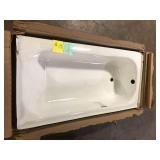 Bootz Industries Aloha 60 in. x 30 in. Soaking Bathtub with Left Drain in White Damaged   Customer Returns See Pictures