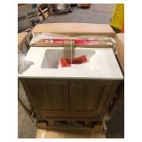 Home Decorators Collection Moorside 30 in. Single Sink Sweet Maple Bath Vanity with White Engineered Stone Top (Assembled) Broken    Customer Returns See Pictures