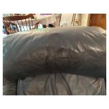 Lackawanna Leather Blue Armchair with Matching Ottoman