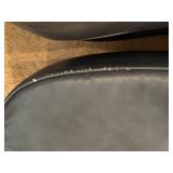 Lackawanna Leather Blue Armchair with Matching Ottoman