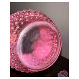 Vintage Fenton Pink Opalescent Hobnail Vase Set