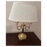 Vintage Brass Table Lamp with White Shade