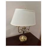 Vintage Brass Table Lamp with White Shade