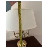 Vintage Brass Table Lamp with White Shade