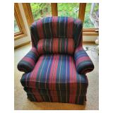 Pair of Traditional Striped Wingback Chairs