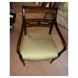 Vintage Hickory Chair Mahogany Armchair with Upholstered Seat