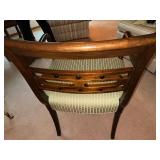 Vintage Hickory Chair Mahogany Armchair with Upholstered Seat